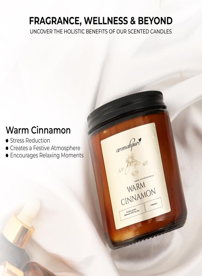 Aromahpure Premium Black Screw Jar Candle | Cinnamon Scented Candle | 100% Soy Wax, Smokeless Candle | Pack of 1 | Long Lasting Aroma Candles| Scented Candles for Home Decor, IFRA Certified - Image 4